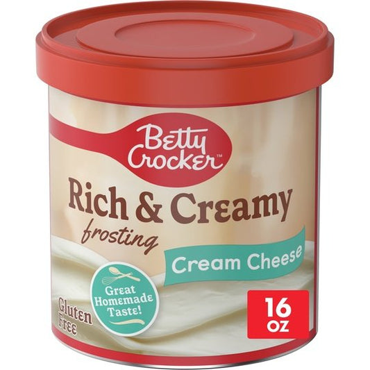 Betty Crocker Rich & Creamy Cream Cheese Flavored Frosting, Gluten Free Frosting, 16 oz