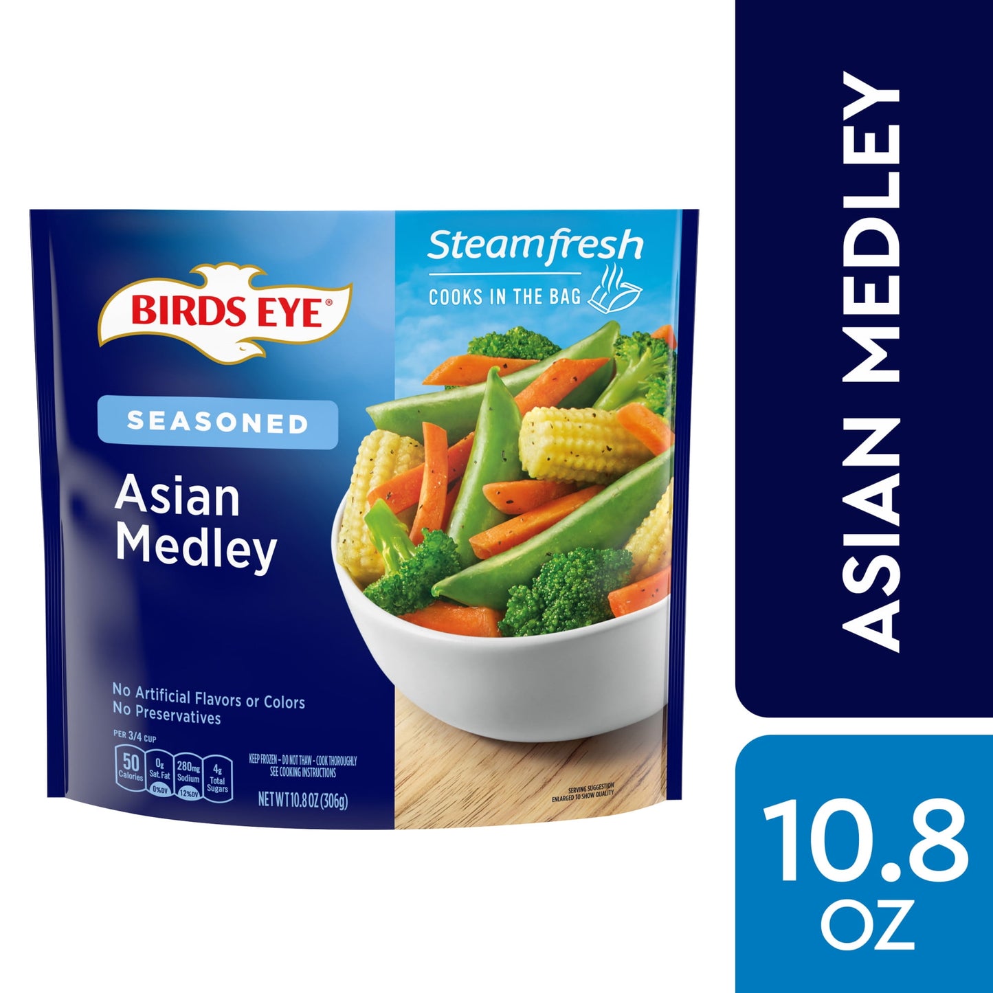 Birds Eye Steamfresh Asian Vegetable Medley, Frozen Vegetables, 10.8 oz Bag (Frozen)