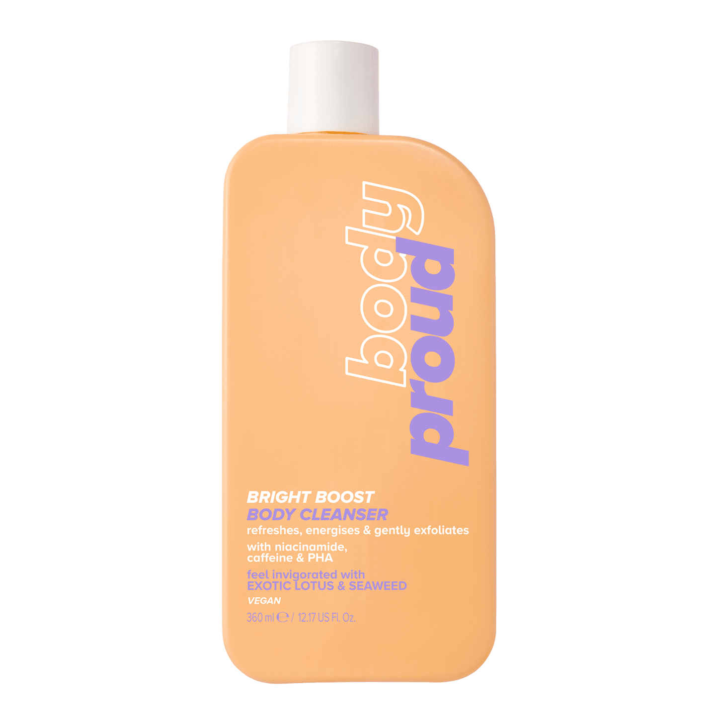 Body Proud, Bright Boost Body Wash Cleanser gel with Niacinamide, 12.17 fl oz