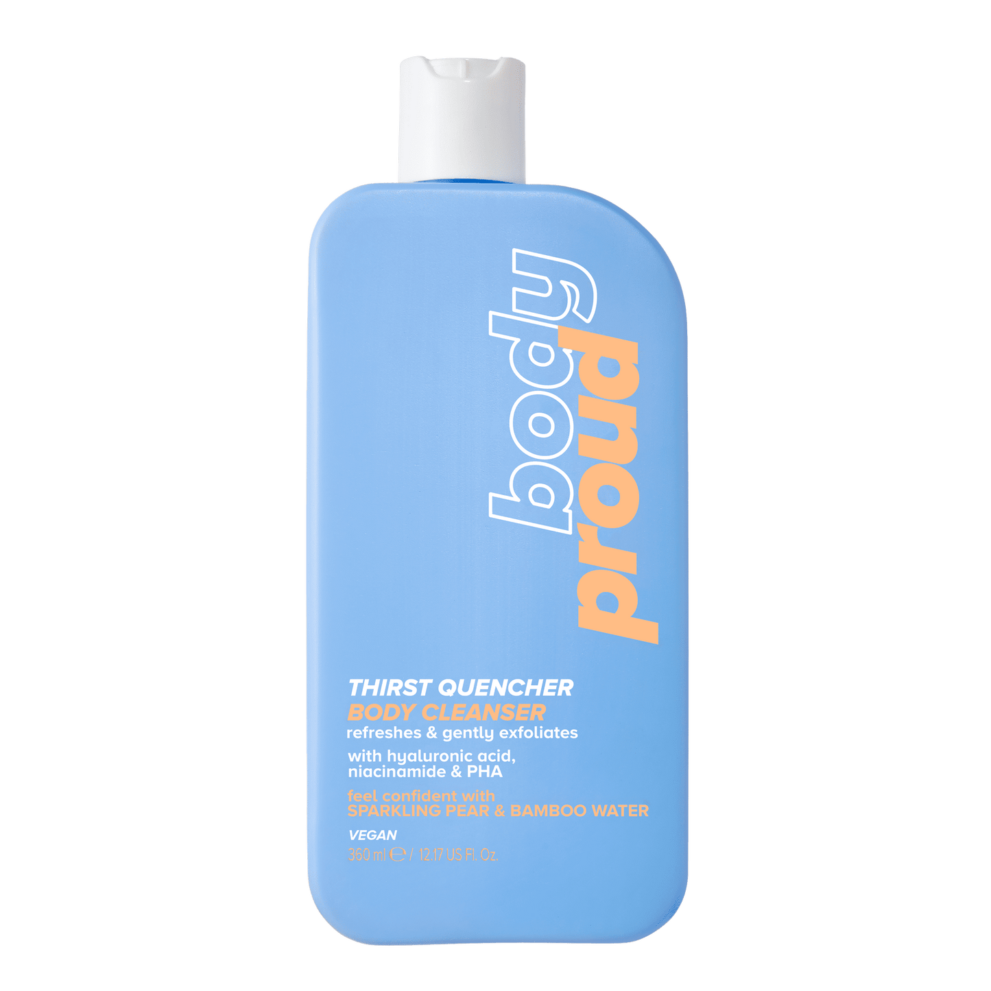 Body Proud Thirst Quencher Body Wash Cleanser with Hyaluronic Acid, 12.17 fl oz