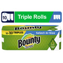 Bounty Select-a-Size Paper Towels, 10 Triple Rolls, White