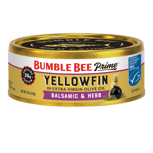 Bumble Bee Prime MSC Yellowfin Solid Light Tuna in Olive Oil Balsamic and Herb 5oz Can EA