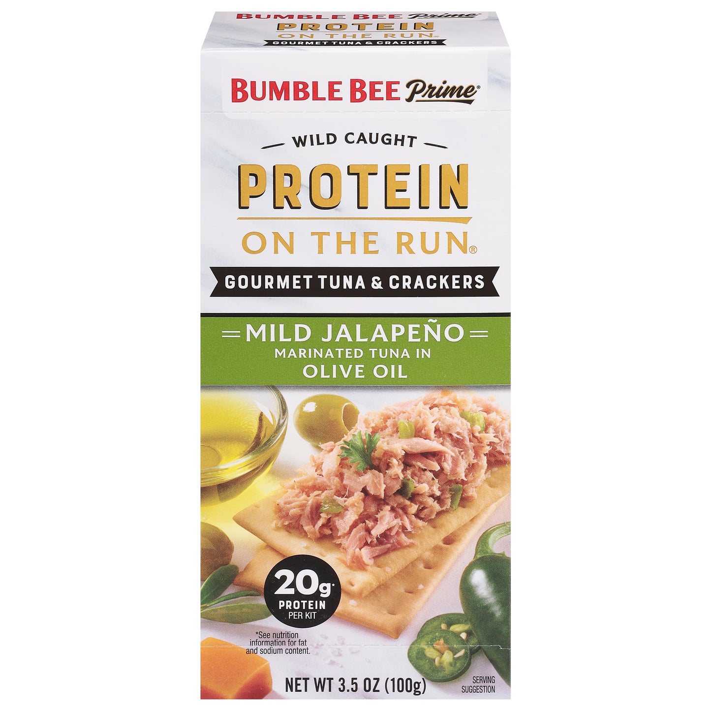 Bumble Bee Prime Tuna Protein on the Run Olive Oil & Mild Jalapeño, 3.5 oz Kit