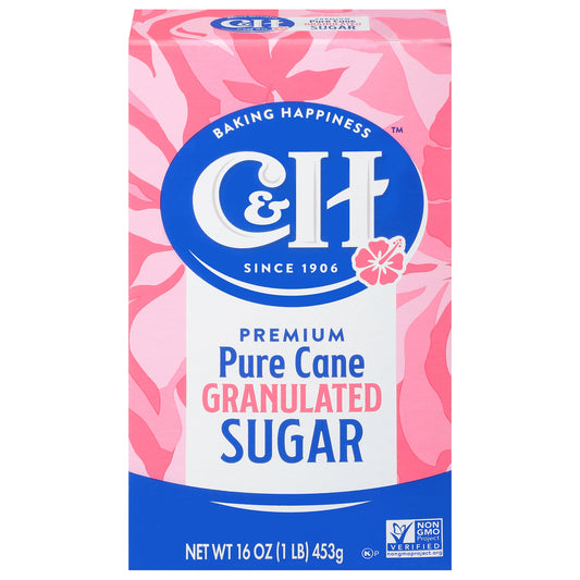 C&H Premium Pure Cane Granulated Sugar, 1 lb Box