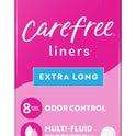 CAREFREE® Panty Liners, Extra Long, Flat, Unscented, 8 Hour Odor Control, 100ct