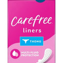 CAREFREE® THONG Panty Liners With Wings, Flat, Unscented, 49ct