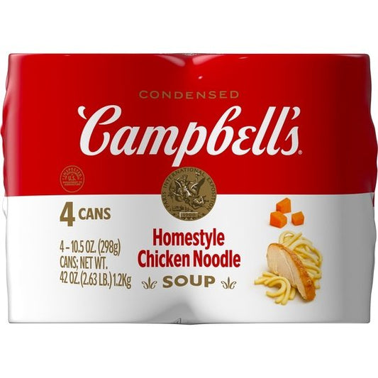 Campbell’s Condensed Homestyle Chicken Noodle Soup, 10.5 oz Can (Pack of 4)