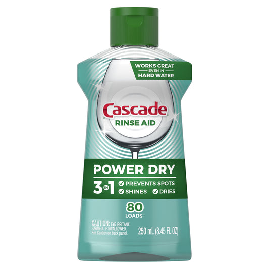 Cascade Power Dry Dishwasher Rinse Aid, Fresh Scent 8.45 fl oz,1 Count