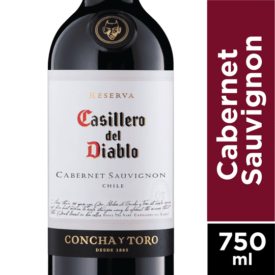 Casillero Del Diablo Cabernet Sauvignon Red Wine, Chile, 13.5% ABV, 750 ml Glass Bottle, 5-150ml Servings