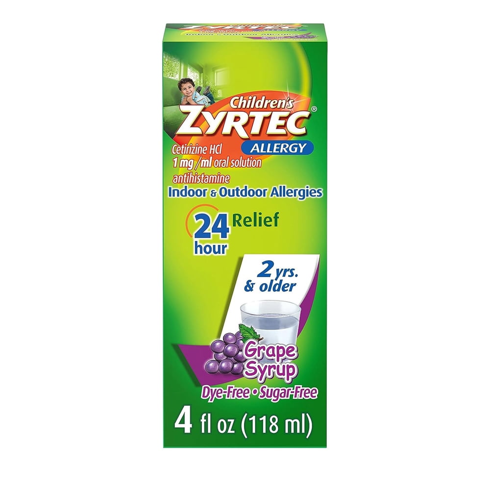 Children's Zyrtec 24 Hour Allergy Relief Syrup, Grape Flavor, 4 fl. oz