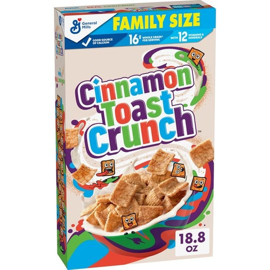 Cinnamon Toast Crunch Breakfast Cereal, Crispy Cinnamon Cereal, Family Size, 18.8 oz