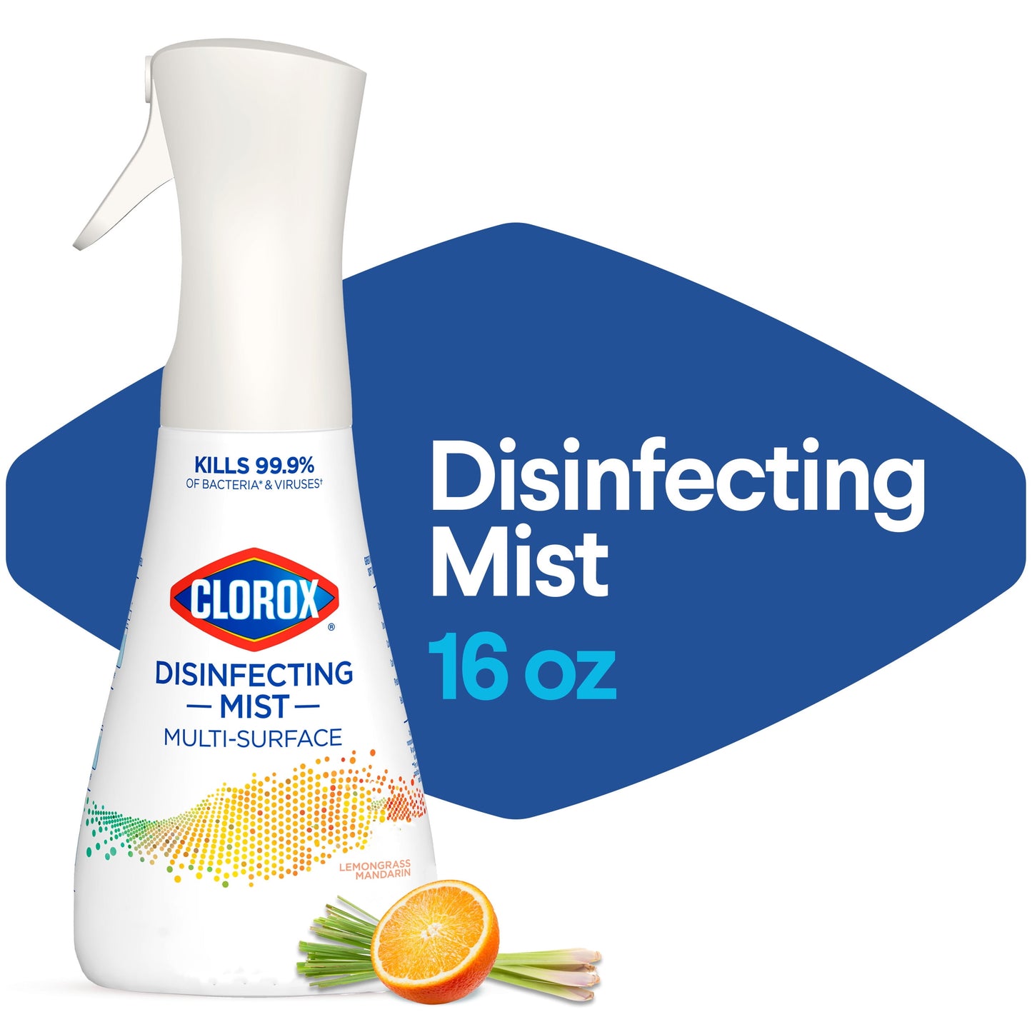 Clorox Disinfectant Mist, Multi-Surface Spray, Lemongrass Mandarin, 16 fl oz