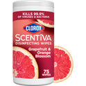 Clorox Scentiva Bleach-Free Cleaning Wipes, Grapefruit & Orange Blossom, 75 Count