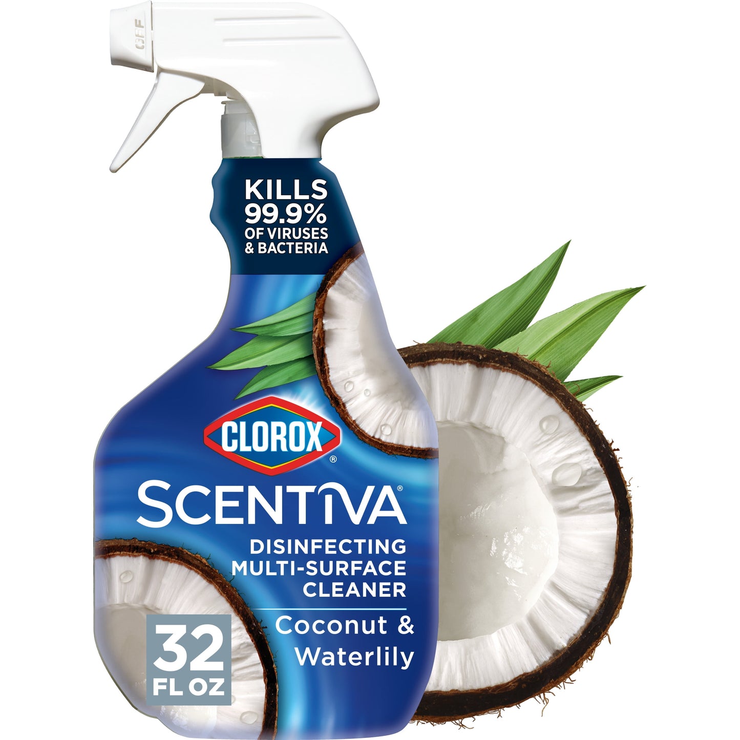 Clorox Scentiva Multi Surface Cleaner, Spray Bottle, Coconut & Waterlily, 32 fl oz