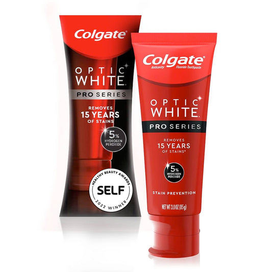 Colgate Optic White Pro Series Whitening Toothpaste, 5% Hydrogen Peroxide, Stain Prevention, 3 oz