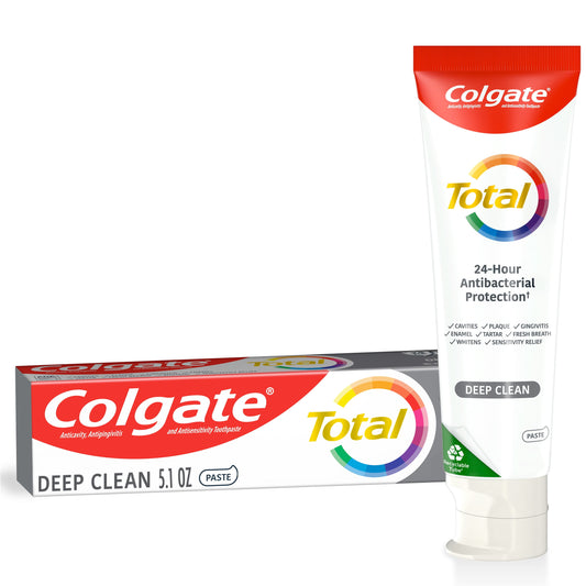 Colgate Total Deep Clean Toothpaste, Whitening Toothpaste, Mint, 1 Pack, 5.1 Oz Tube