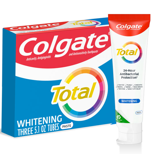 Colgate Total Whitening Toothpaste, Mint, 3 Pack, 5.1 oz