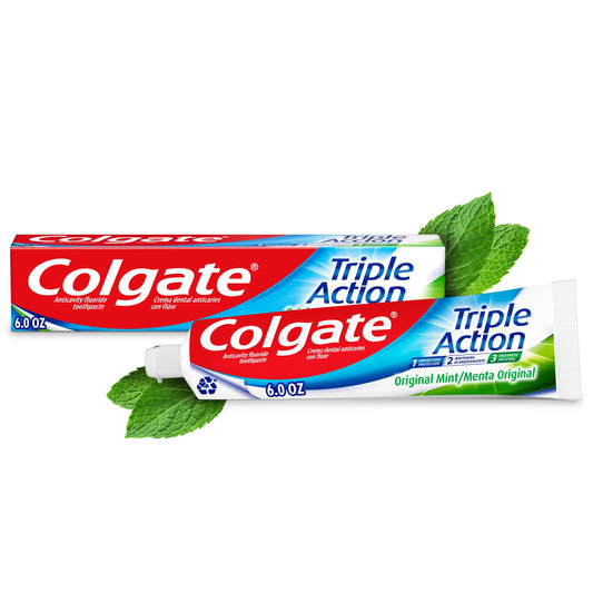 Colgate Triple Action Toothpaste, Original Mint, 6 oz. Tube