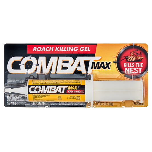 Combat Max Roach Killing Gel for Indoor and Outdoor Use, 1 Syringe, 2.1 Ounces