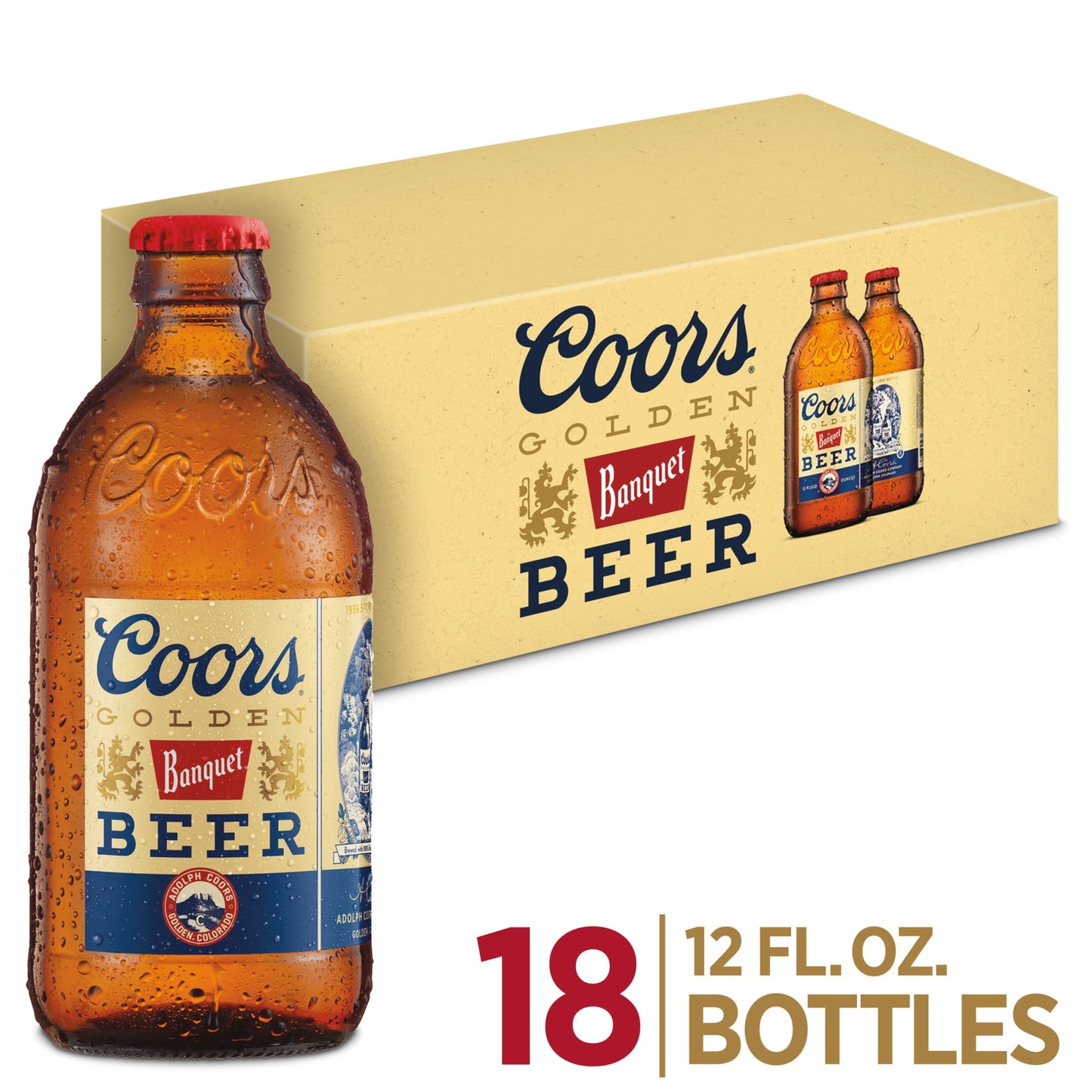 Coors Banquet Lager Beer, 18 Pack, 12 fl oz Bottles, 5% ABV