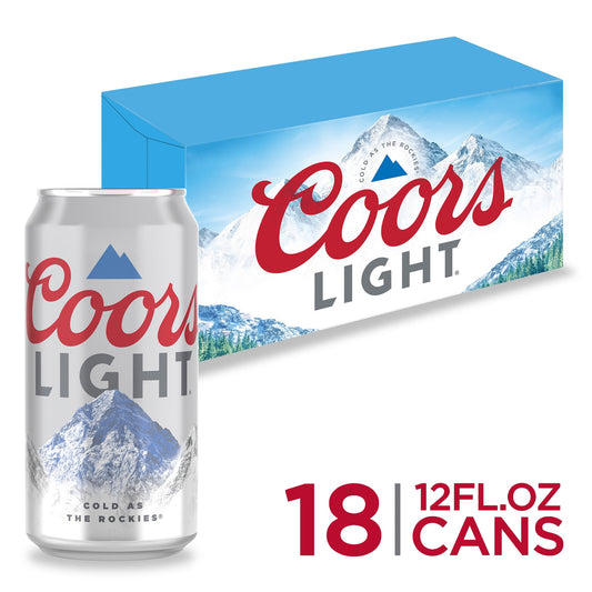 Coors Light Lager Beer, 18 Pack, 12 fl oz Cans, 4.2% ABV