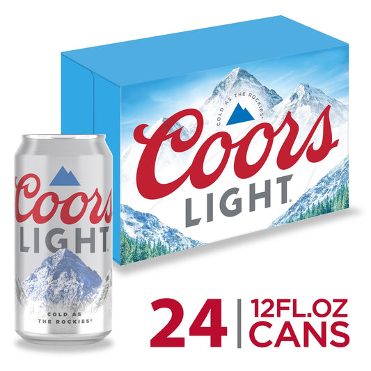 Coors Light Lager Beer, 24 Pack, 12 fl oz Cans, 4.2% ABV