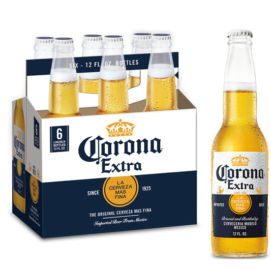 Corona Extra Mexican Lager Import Beer, 6 Pack Beer, 12 fl oz Bottles, 4.6% ABV