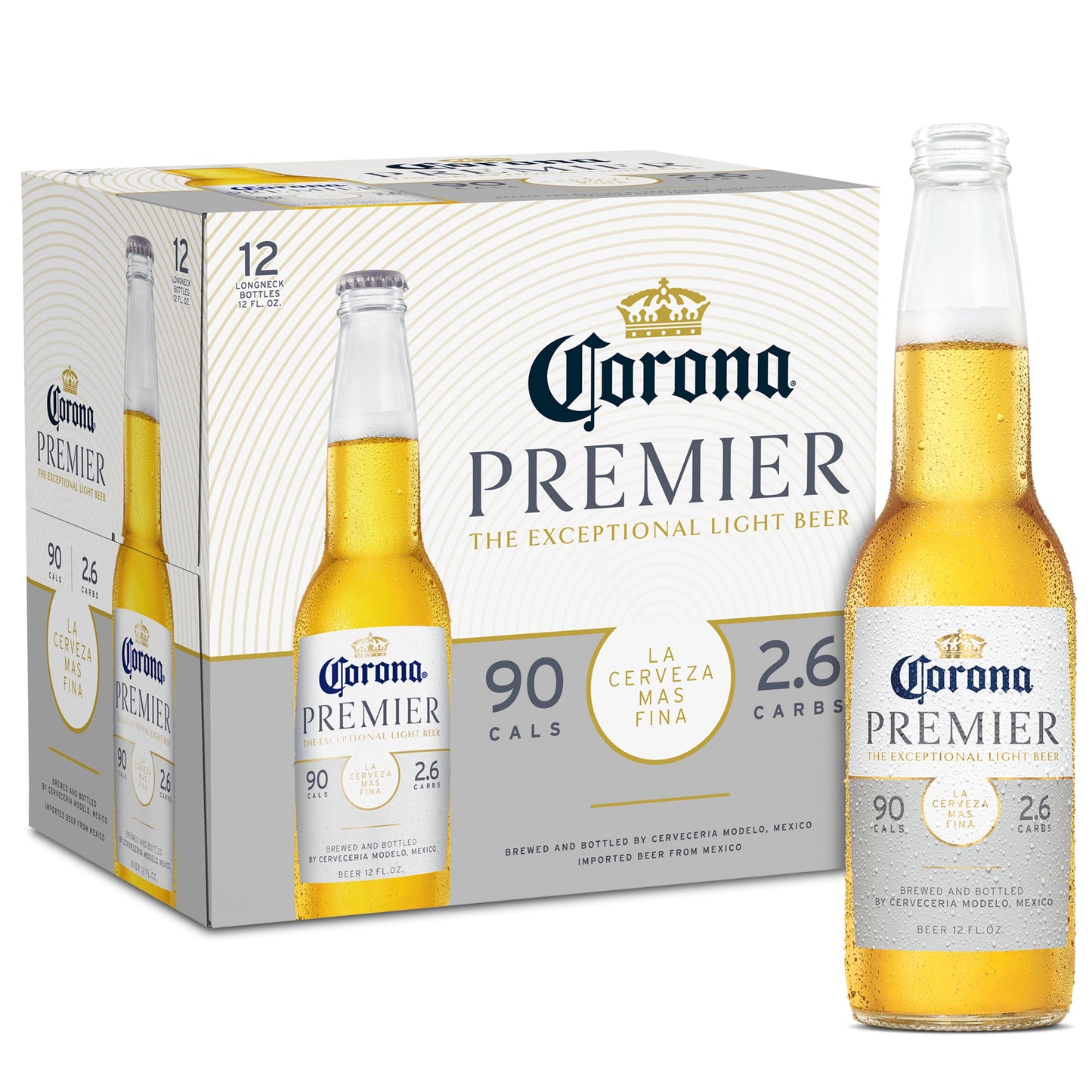 Corona Premier Mexican Lager Import Light Beer, 12 Pack Beer, 12 fl oz Bottles, 4% ABV