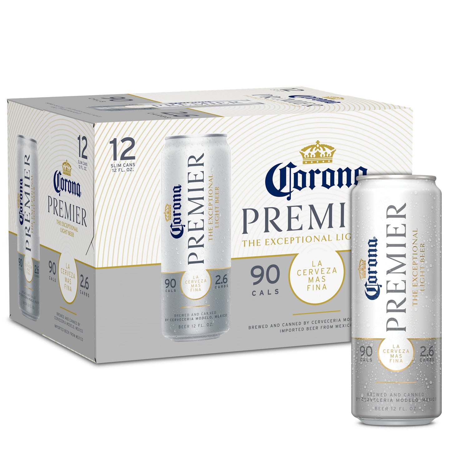 Corona Premier Mexican Lager Import Light Beer, 12 Pack Beer, 12 fl oz Cans, 4% ABV