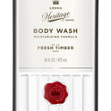 Cremo Moisturizing Body Wash 16 Oz, Heritage Green Fresh Timber Scent