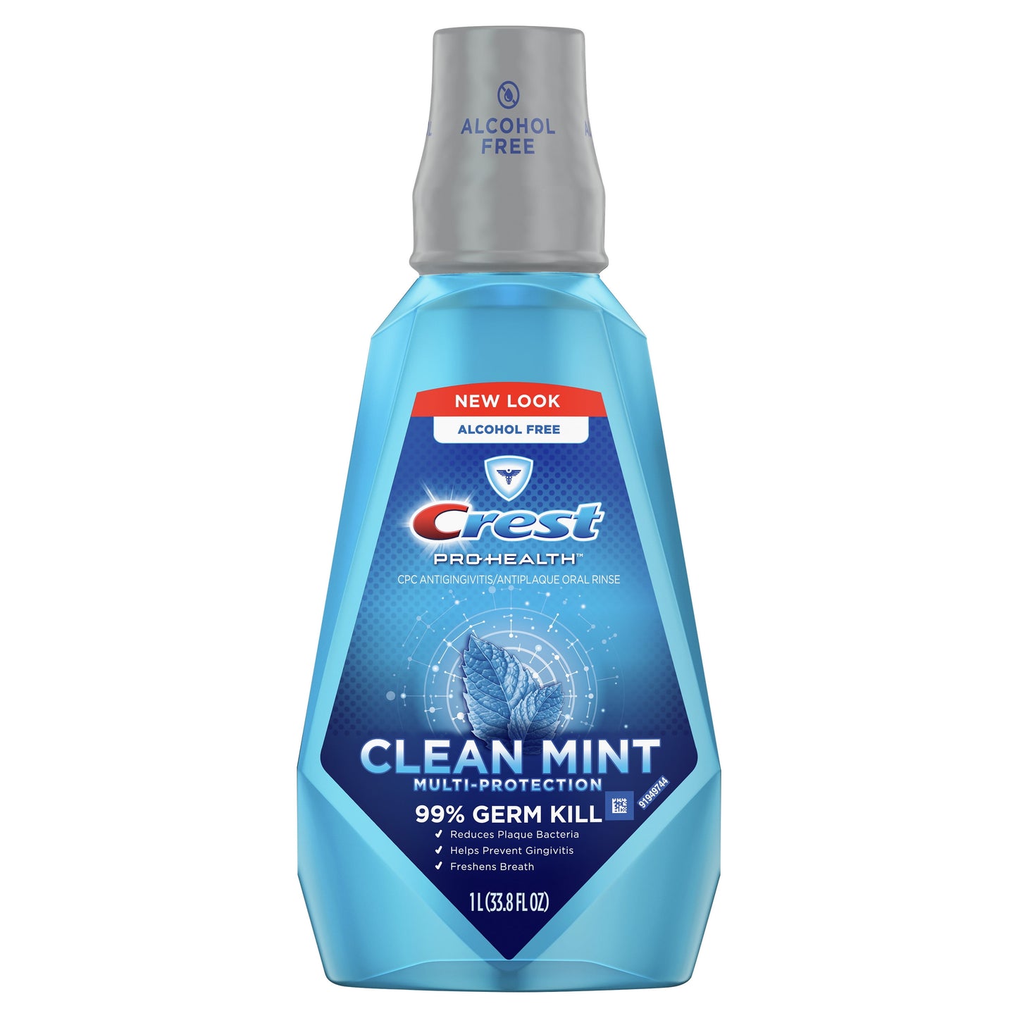 Crest Pro Health Mouthwash, Alcohol Free, Clean Mint, 33.8 fl oz