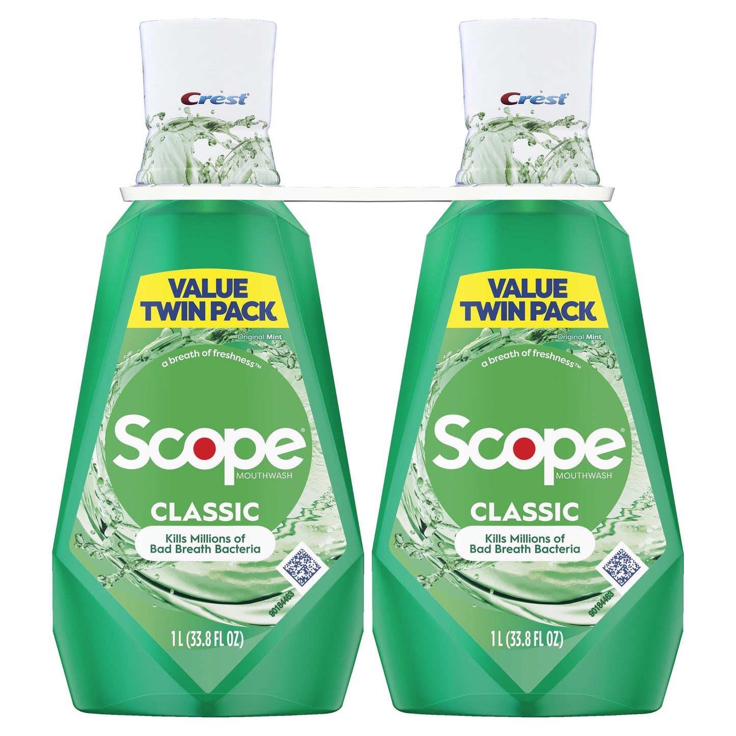 Crest Scope Classic Mouthwash, Original Mint, 2X1L