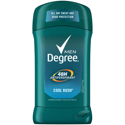 Degree Long Lasting Men's Antiperspirant Deodorant Stick, Cool Rush, 2.7 oz