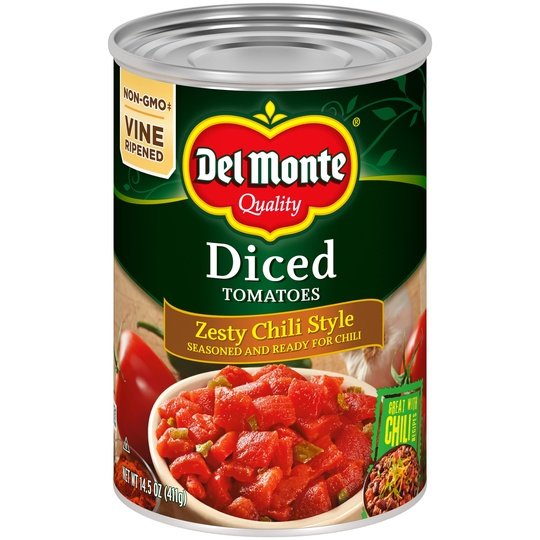 Del Monte Diced Tomatoes Zesty Chili, 14.5 oz Can