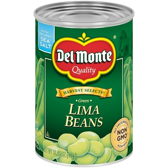 Del Monte Lima Beans, Canned Vegetables, 15.25 oz Can