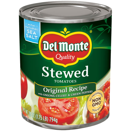 Del Monte Stewed Tomatoes Onions Celery Peppers, 28 oz Can