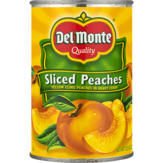 Del Monte Yellow Cling Sliced Peaches, Canned Fruit, 15.25 oz Can