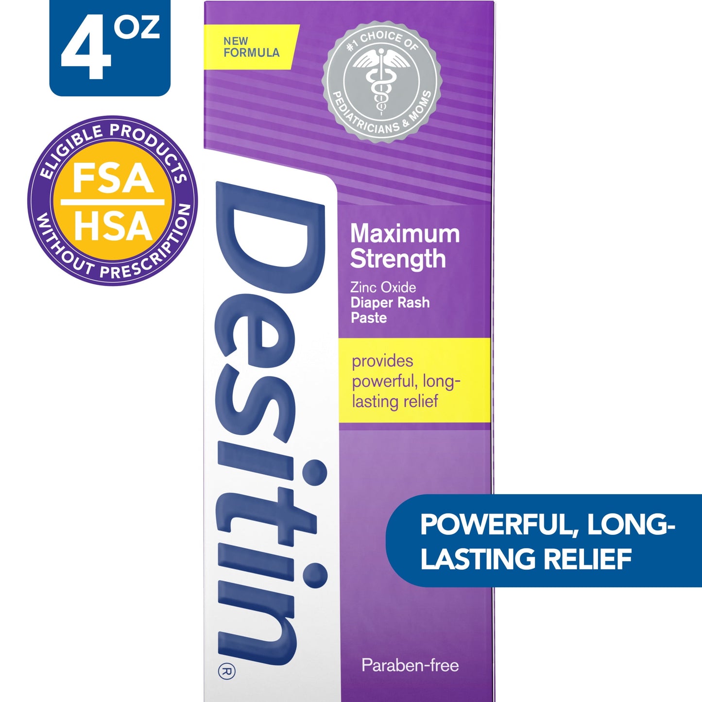 Desitin Maximum Strength Baby Diaper Rash Cream with Zinc Oxide, 4 oz