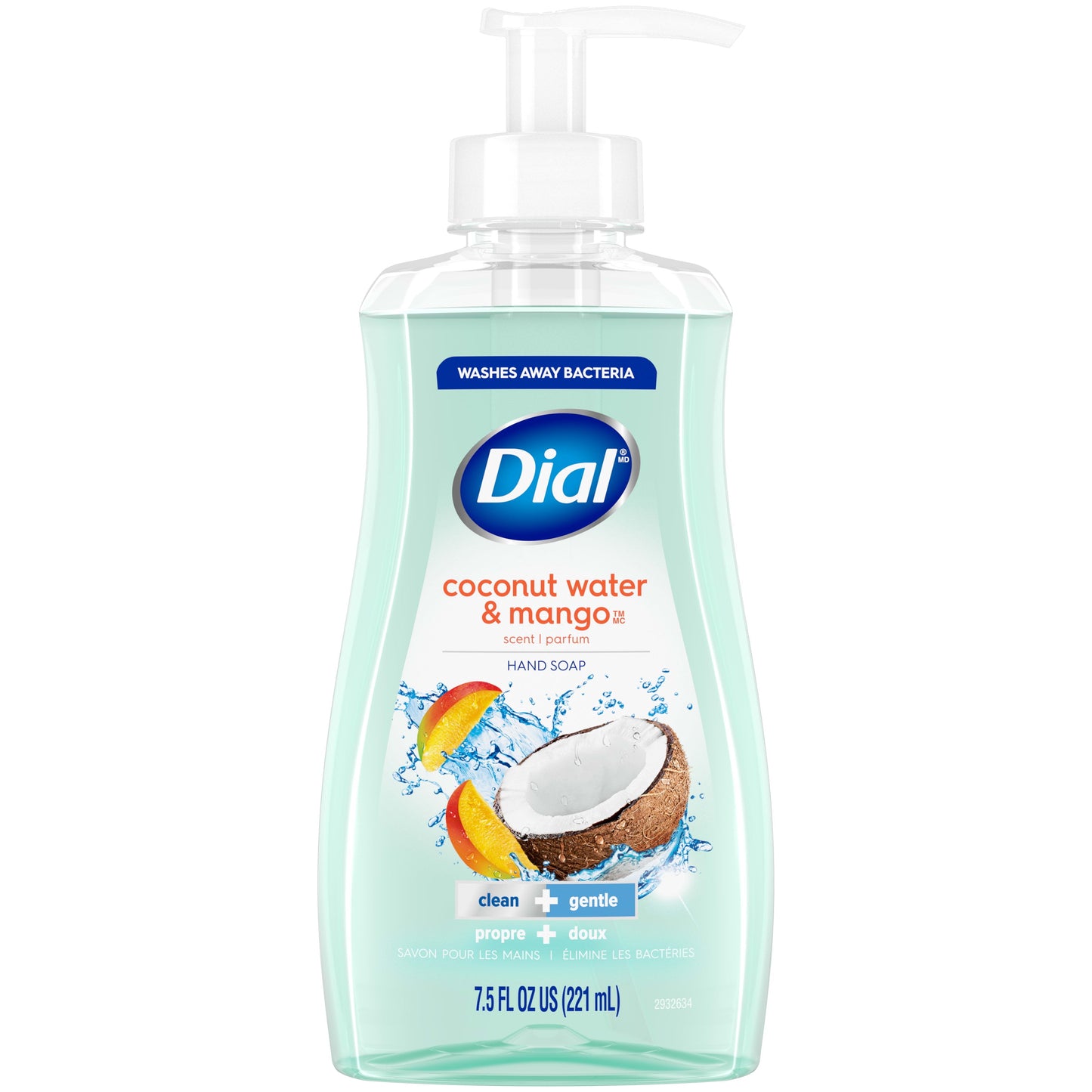 Dial Liquid Hand Soap, Coconut Water & Mango, 7.5 fl oz