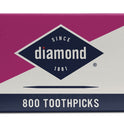 Diamond Classic Round Toothpicks, Toothpick Box, 800 Count Wood Toothpicks