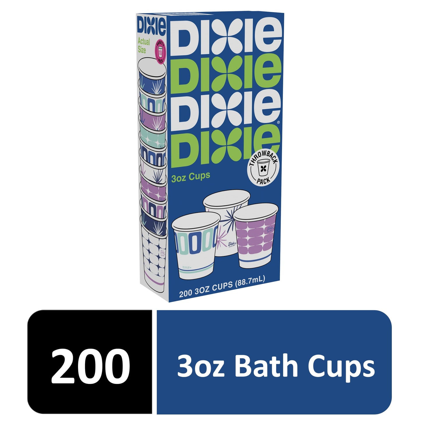 Dixie Disposable Paper Bath Cup, Print, 3 oz, 200 count