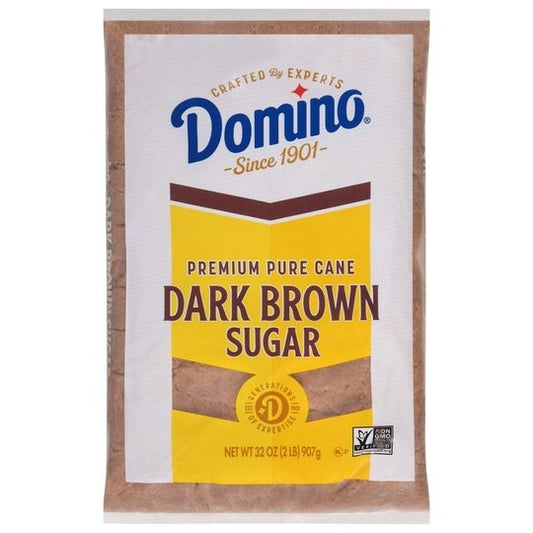 Domino Premium Pure Cane Dark Brown Sugar, 2 lb