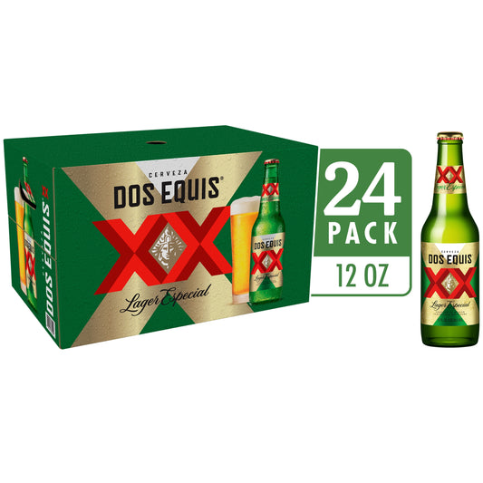 Dos Equis Mexican Lager Beer, 24 Pack, 12 fl oz Bottles, 4.2% Alcohol by Volume
