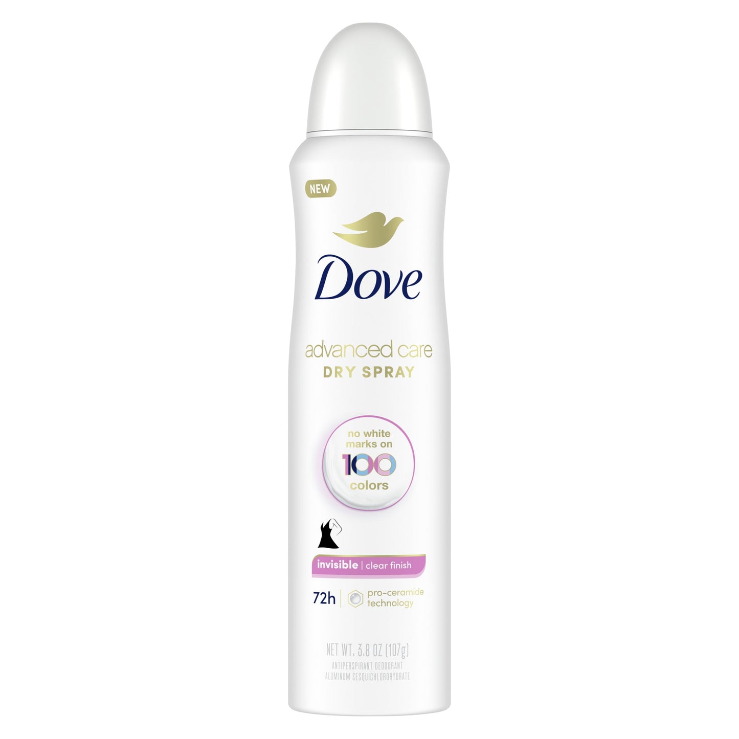 Dove Advanced Care Long Lasting Women's Antiperspirant Deodorant Dry Spray, Clear Finish, 3.8 oz