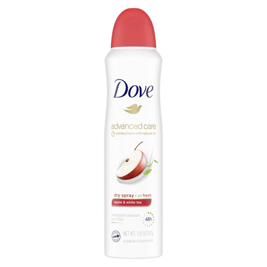 Dove Advanced Care Women's Antiperspirant Deodorant Dry Spray, Apple and White Tea, 3.8 oz