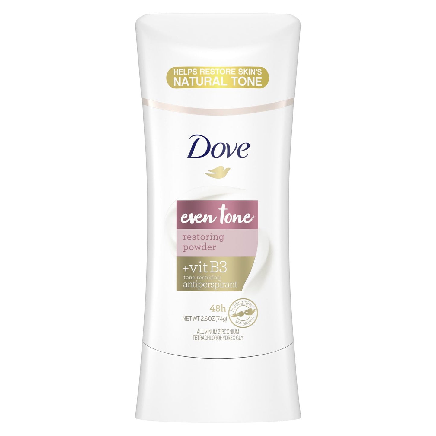 Dove Even Tone Long Lasting Women's Antiperspirant Deodorant Stick, Restoring Powder, 2.6 oz