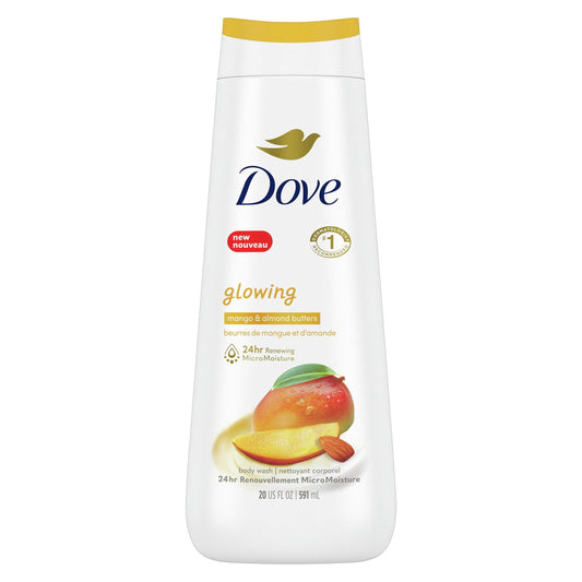 Dove Glowing Long Lasting Gentle Body Wash, Mango and Almond Butter, 20 fl oz
