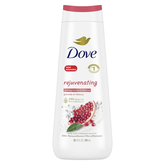 Dove Rejuvenating Long Lasting Gentle Body Wash, Pomegranate and Hibiscus, 20 fl oz