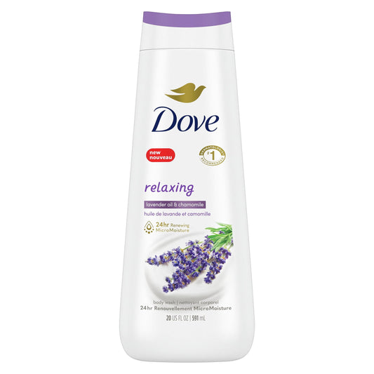 Dove Relaxing Long Lasting Gentle Body Wash, Lavender Oil and Chamomile, 20 fl oz