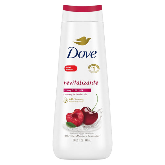 Dove Revitalizante Long Lasting Gentle Body Wash, Cherry and Chia Milk, 20 fl oz